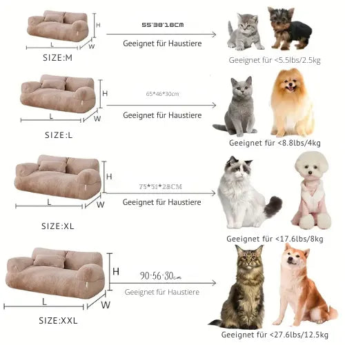 Kuscheliges Plüsch-Sofa für Hunde & Katzen – Komfort & Stil für Ihr Haustier!